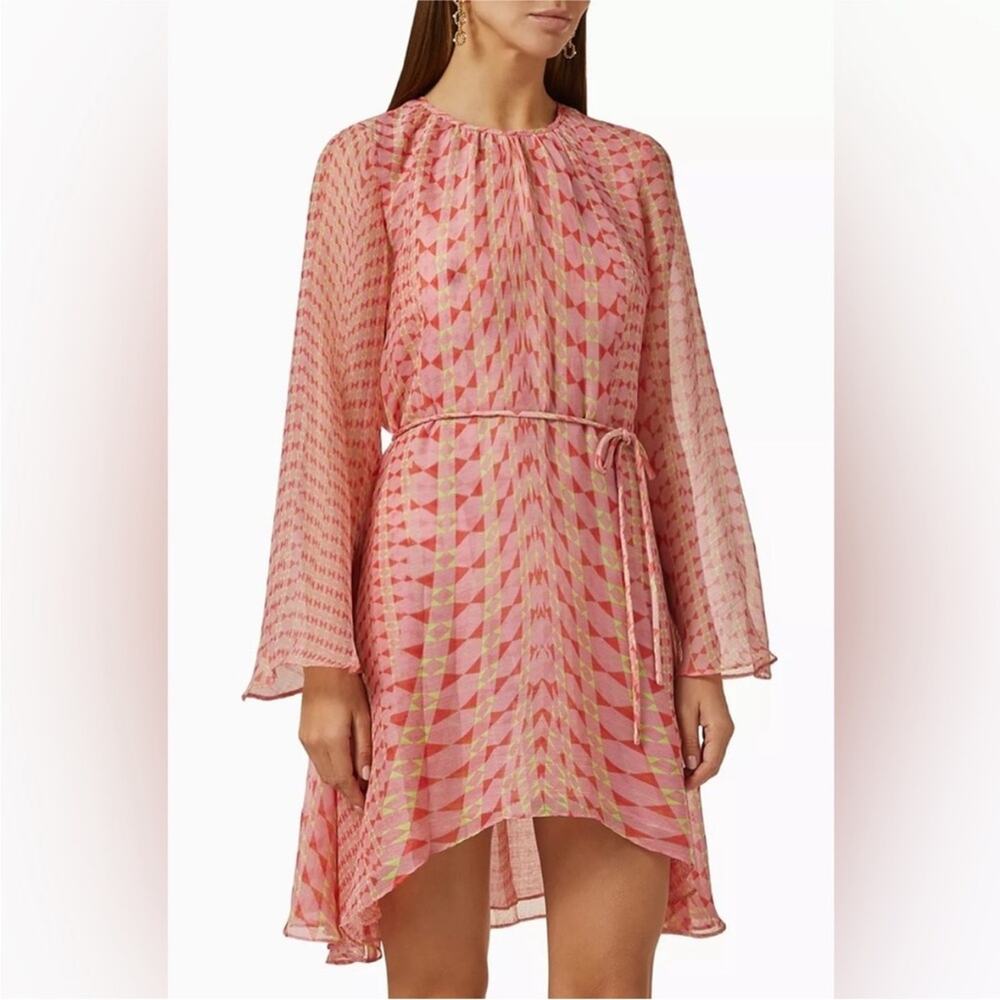 NWT MISA Petra Pink Long Sleeve Mini‎ Dress